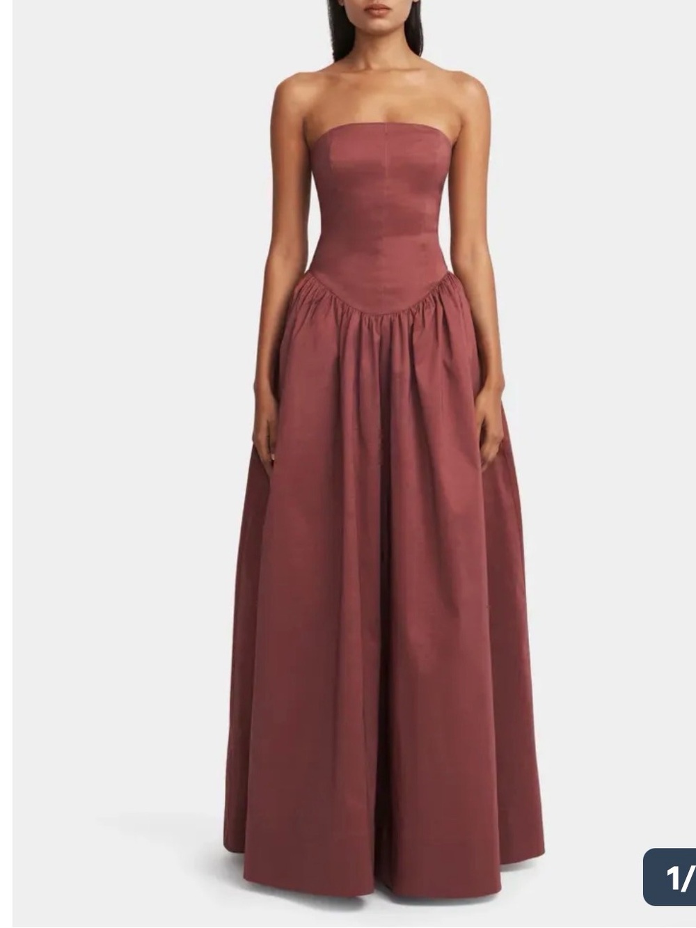 Strapless Evening Dress in Pinot